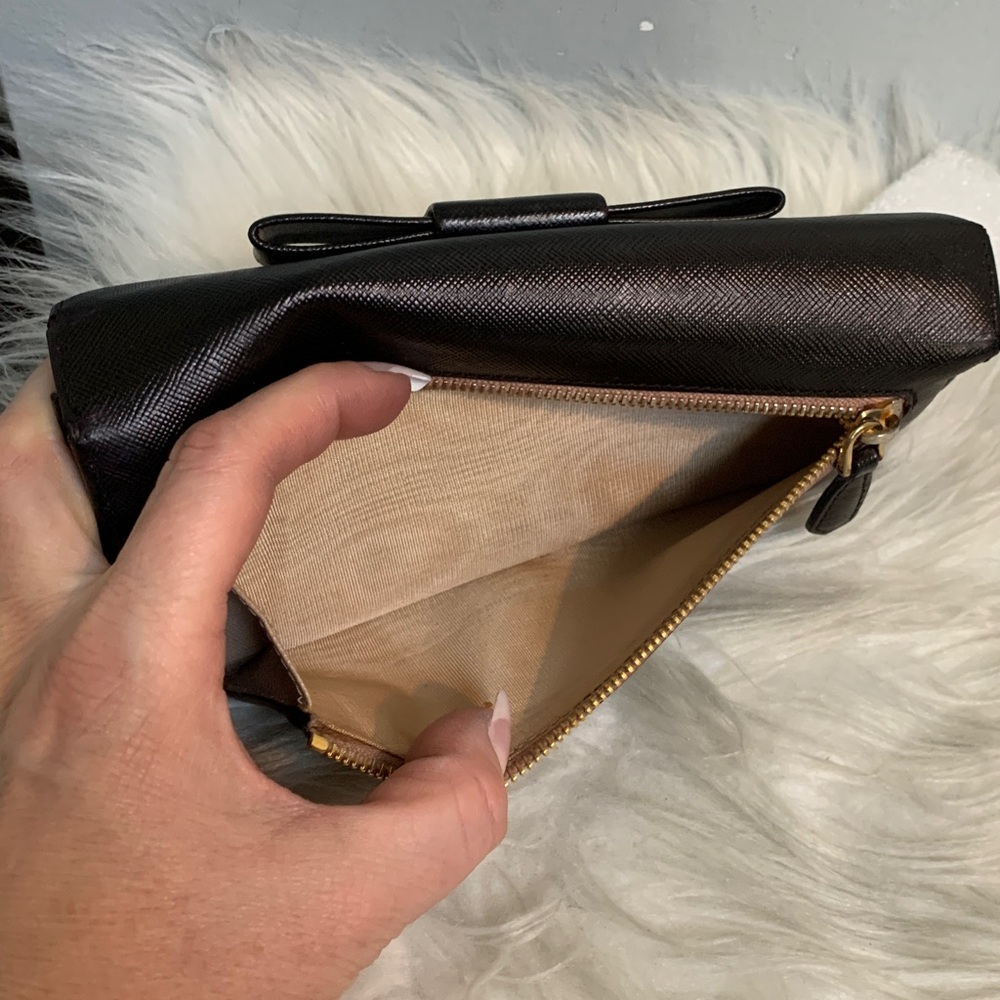 Authentic Prada leather saffiano long wallet dyed black - Picture 14 of 17